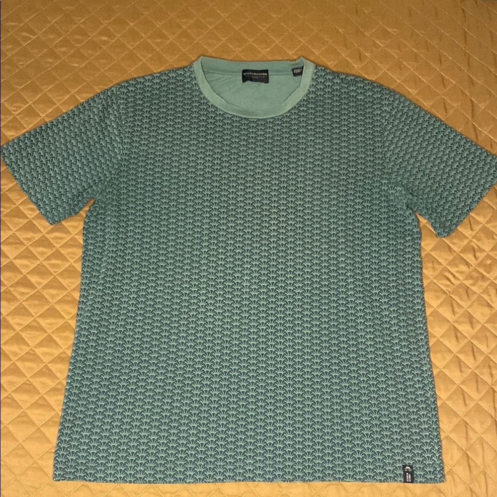 Scotch & Soda - Green Patterned Short Sleeve Tee